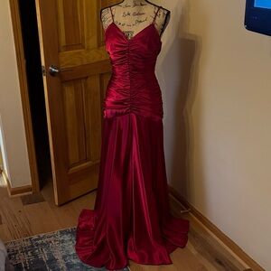 Jessica McClintock Burgundy Satin Gown